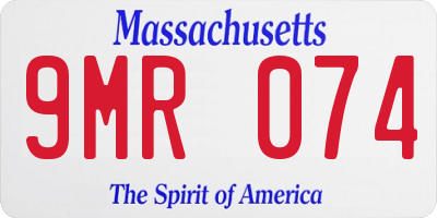 MA license plate 9MR074