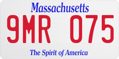 MA license plate 9MR075