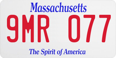 MA license plate 9MR077