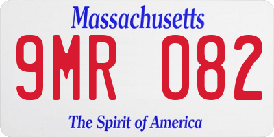 MA license plate 9MR082