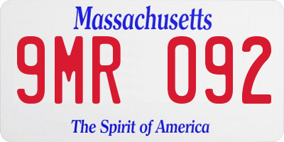 MA license plate 9MR092