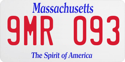 MA license plate 9MR093