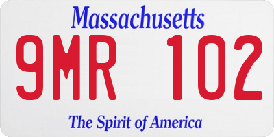 MA license plate 9MR102