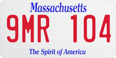 MA license plate 9MR104