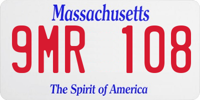 MA license plate 9MR108