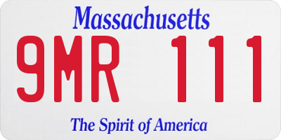 MA license plate 9MR111