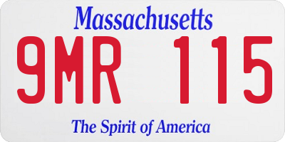 MA license plate 9MR115