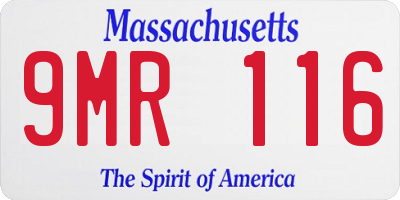 MA license plate 9MR116