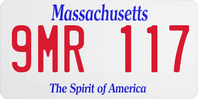 MA license plate 9MR117