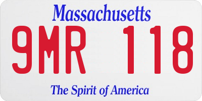 MA license plate 9MR118