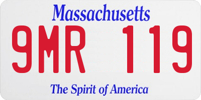 MA license plate 9MR119