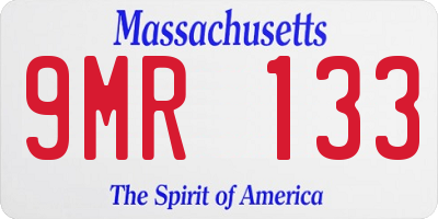 MA license plate 9MR133