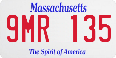 MA license plate 9MR135