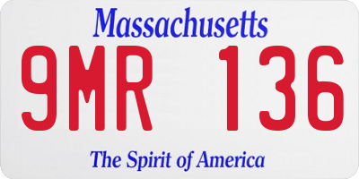 MA license plate 9MR136