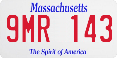 MA license plate 9MR143