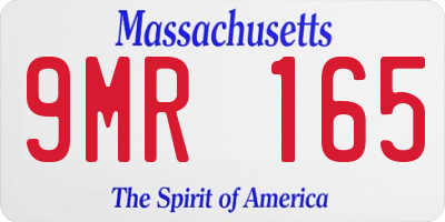 MA license plate 9MR165