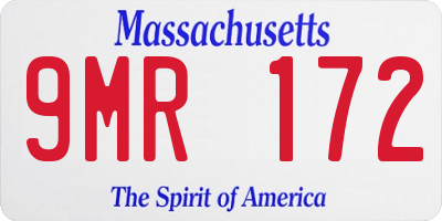 MA license plate 9MR172