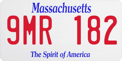 MA license plate 9MR182