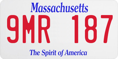 MA license plate 9MR187