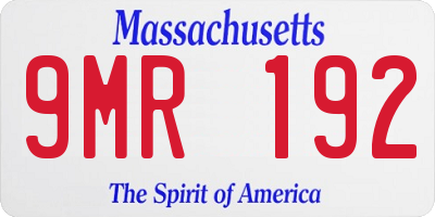 MA license plate 9MR192