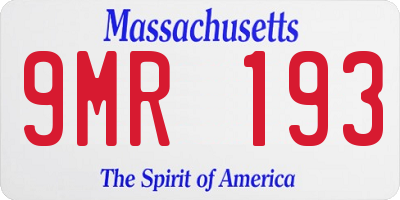 MA license plate 9MR193
