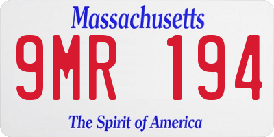 MA license plate 9MR194