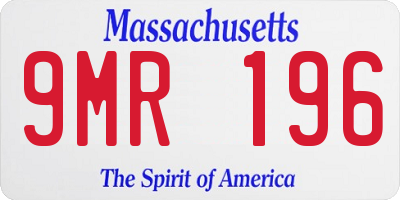 MA license plate 9MR196