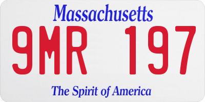 MA license plate 9MR197