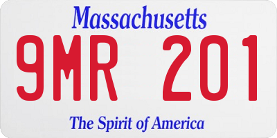 MA license plate 9MR201