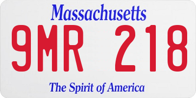 MA license plate 9MR218