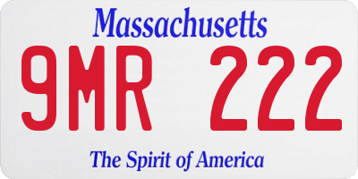 MA license plate 9MR222