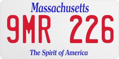 MA license plate 9MR226