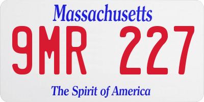 MA license plate 9MR227