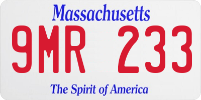 MA license plate 9MR233