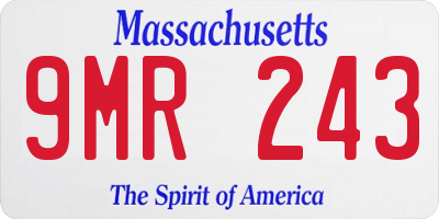MA license plate 9MR243