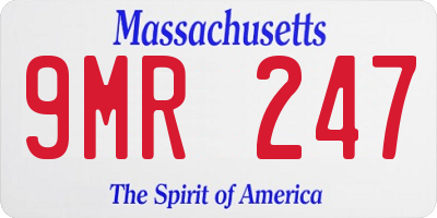 MA license plate 9MR247