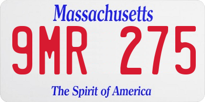 MA license plate 9MR275