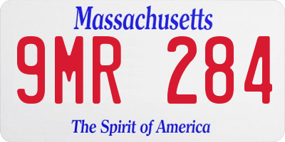 MA license plate 9MR284