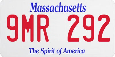 MA license plate 9MR292