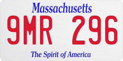 MA license plate 9MR296