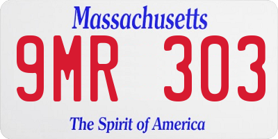 MA license plate 9MR303