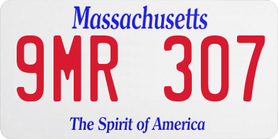 MA license plate 9MR307