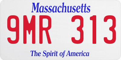MA license plate 9MR313