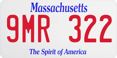 MA license plate 9MR322