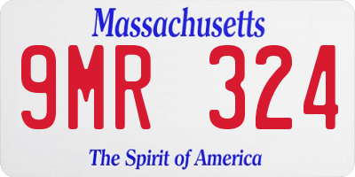 MA license plate 9MR324