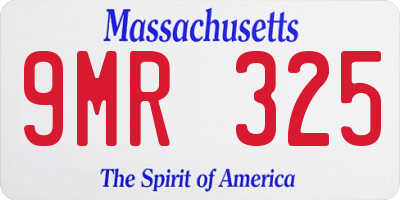 MA license plate 9MR325