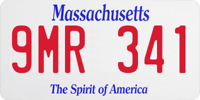 MA license plate 9MR341