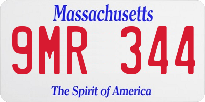 MA license plate 9MR344