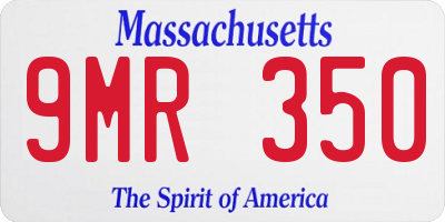 MA license plate 9MR350