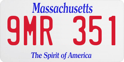 MA license plate 9MR351